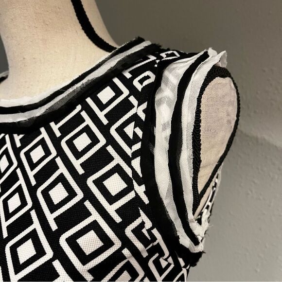 Lucy Paris geometric print sleeveless fitted dress - Picture 4 of 15